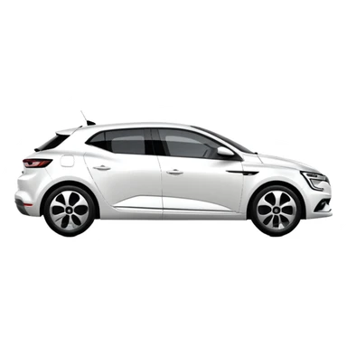 Renault Megane E-Tech electric car, side view, sleek design, white color sticker