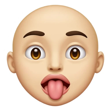 An emoji with the tongue sticking out to one corner of their mouth with a single eyebrow raised sensually  sticker