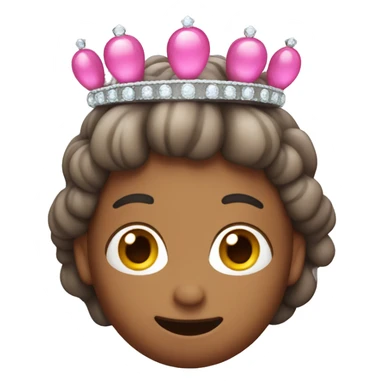 A pink jellybean (the candy) wearing a tiara sticker