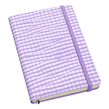 Cute  journal cover, pastel purple gingham pattern
Handwritten feminine typography, soft aesthetic, cozy girl vibe
Clean product mockup, minimal shadows, lifestyle stationery style sticker