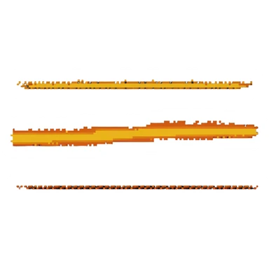 horizontal line of fire, extending left and right, orange and yellow sticker