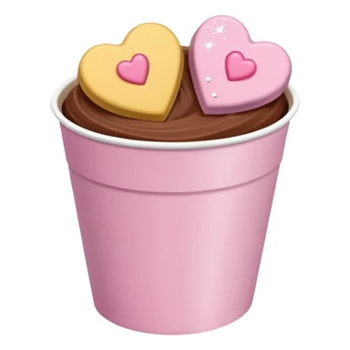 Two glossy square milk chocolate pralines placed diagonally, each in a white ridged paper cup, topped with a soft pastel pink heart icing with subtle sugar sparkle.
Cute minimal emoji-style, realistic and polished, clean studio lighting, pure white background, smooth 3D render, high resolution. sticker