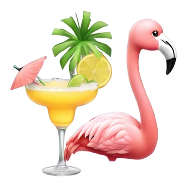 Flamingo drinking a margarita  sticker