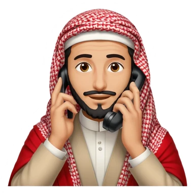 Saudi man with a red shemagh, talking on the phone sticker