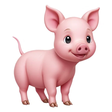 cinematic-[realistic piglet]-realistic-full-body-standing-emoji,-tail-flicking-lazily,-head-tilted-dramatically,-sleek-[pink]-skin,-simplified-yet-realistic-focused-features,-highly-detailed,-glowing-with-an-almost-sarcastic-glow sticker