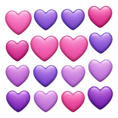 pink and purple hearts, pink and purple candy sticker