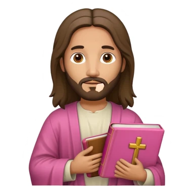 Jesus with a pink bible  sticker