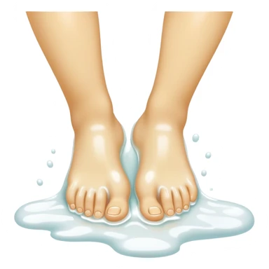 Foot covered in white liquid  sticker