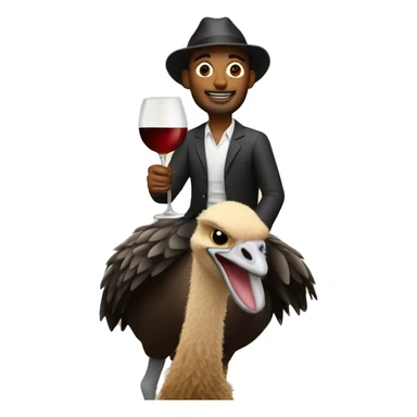 Peter holding wine riding an ostrich sticker