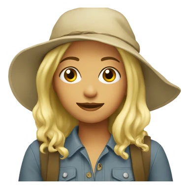 travelling blonde girl sticker