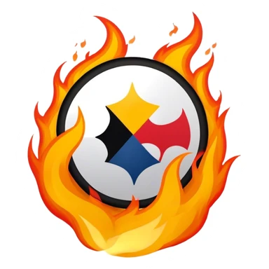 pittsburg steelers logo on fire sticker