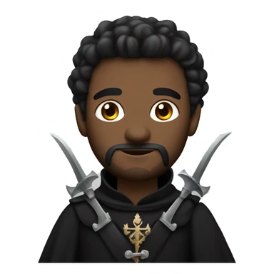 guy with black medieval clothes and daggers rose sticker