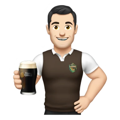 Johnny Sexton with a pint of Guinness sticker