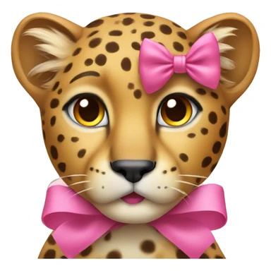 cheetah with a pink bow sticker