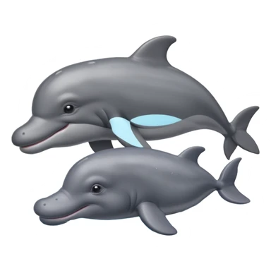 dolphin + hippo sticker