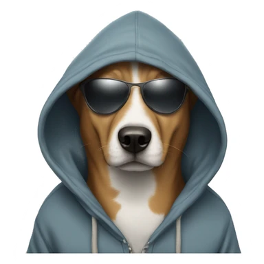 Dog with hoodie and sunglasses sticker