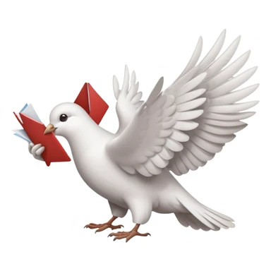 a dove with a letter in its paws sticker