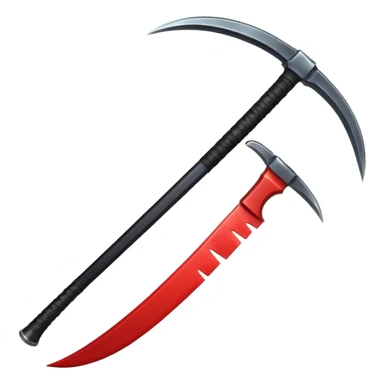 The scythe of the God of Death is long and straight. sticker