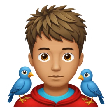 Man who has a Birds Nest haircut sticker