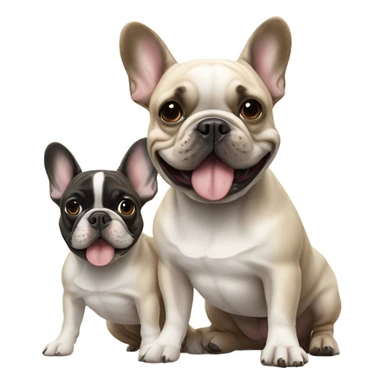 2 super cute frenchie bulldogs walking one big one small sticker