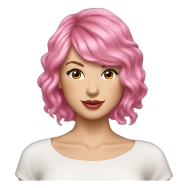 taylor swift with pink hair sticker