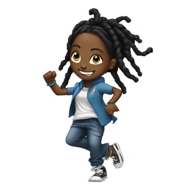 BLACK GIRL WITH DREADS DANCING drssed in bboy gear sticker