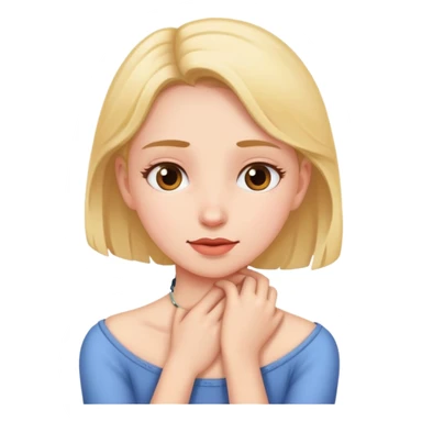 Girl holding her neck  sticker