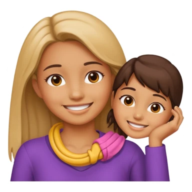 Girl holding neck and smiling sticker