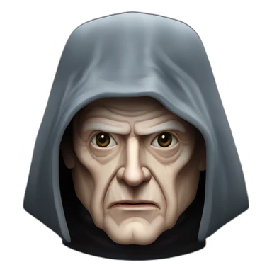 Emperor Shiev Palpatine (scarred and deformed, black hood, robe) Star Wars The return of the jedi sticker