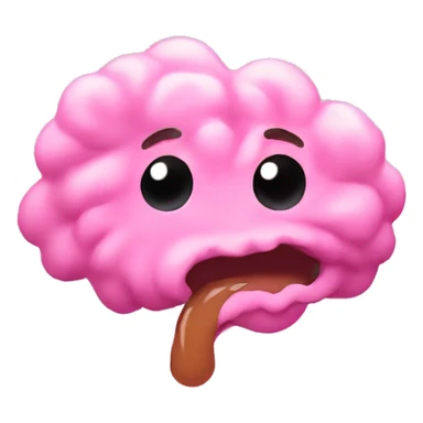 vomit emoji but the vomit is pink sticker