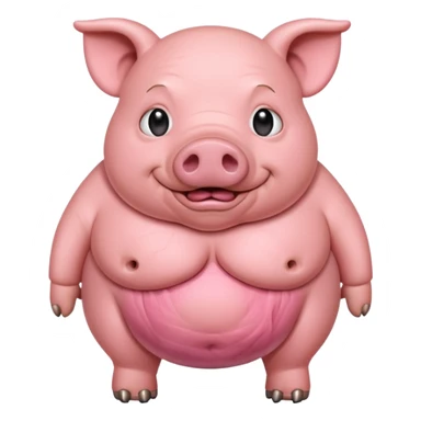 pig with a big stomach sticker
