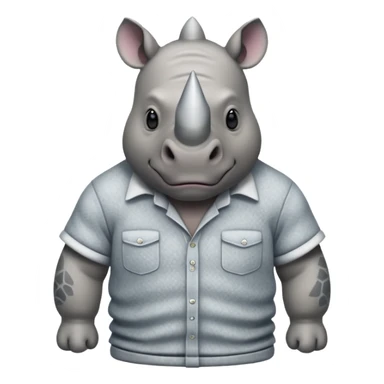 rhino with shirts sticker