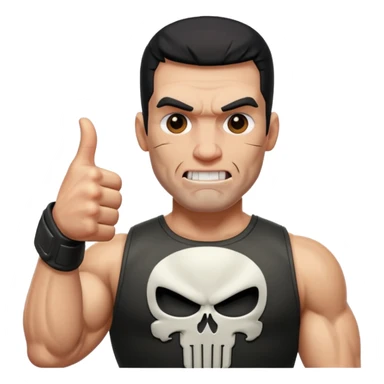 Punisher giving a thumbs up sticker