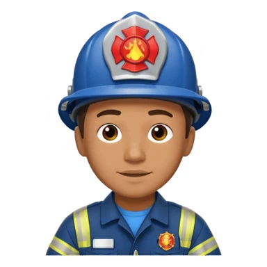 male firefighter on fire blue uniform sticker