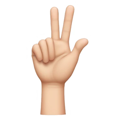 make a hand with with five fingers. the pointer finger, the thumb, and the middle finger should be pointed outward. the pinkie and the other finer should be pointing downward sticker