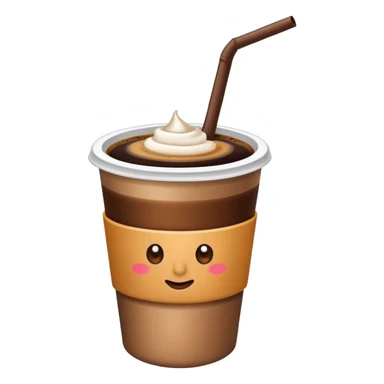 cup of coffee with a straw sticker