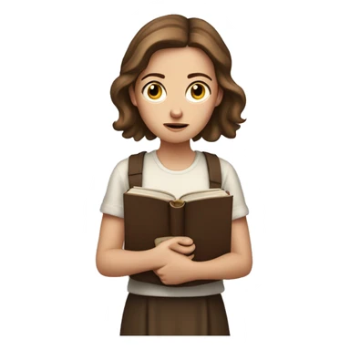 White Girl with brown hair Looking worried, with a bible in hand  sticker