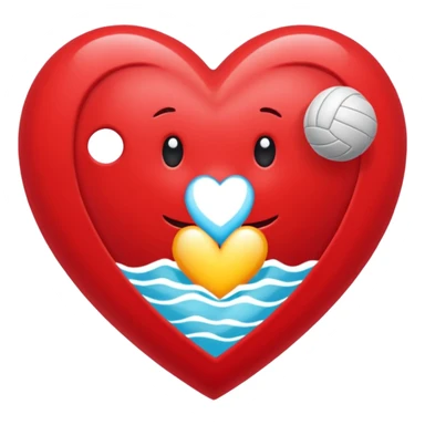 Natación  y voley en un corazón de color  sticker