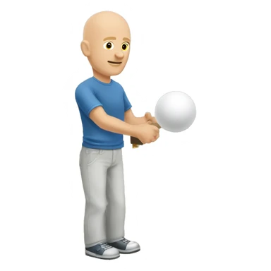 Bald Caucasian man playing cornhole sticker