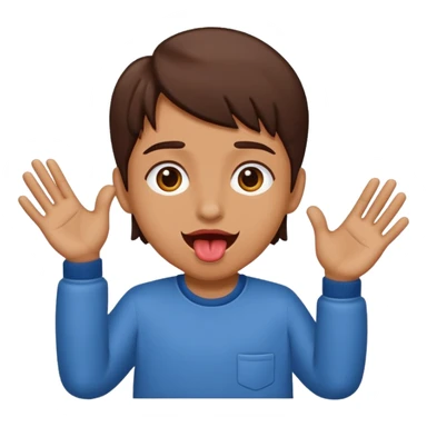 Hands to the side with tounge out  sticker