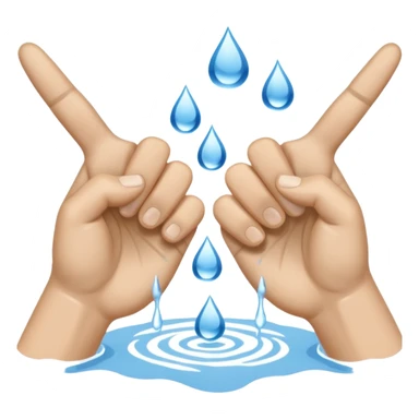 Two ears connected with water dripping out of rock hand sign upside down sticker