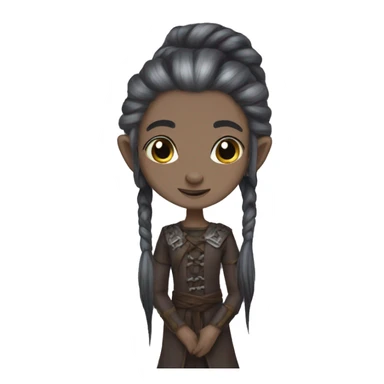 Cottage core dark elf with long braids sticker