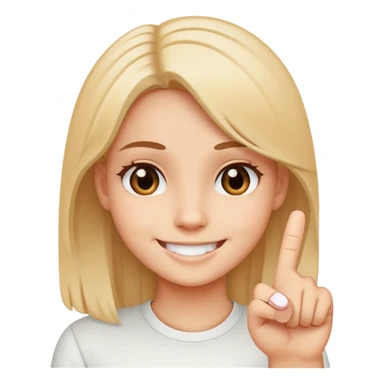 girl smiling with middle finger sticker