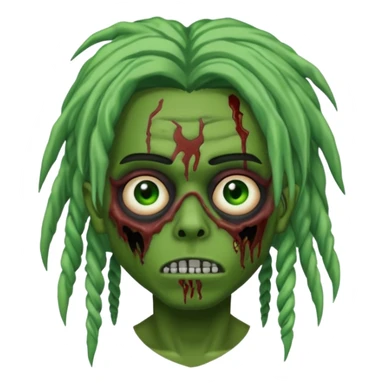 zombie playboy carti emo with dreads green skin sticker