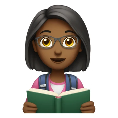 Girl studying sticker