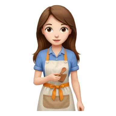 beautiful girl with long brown hair constructing new kitchen cabinets sticker