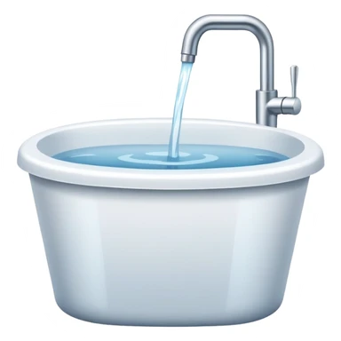 White tub with water sticker