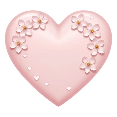 white heart with subtle sakura petal texture sticker