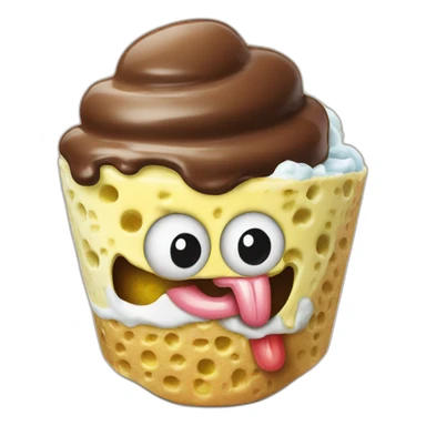 SpongeBob licks ice cream sticker