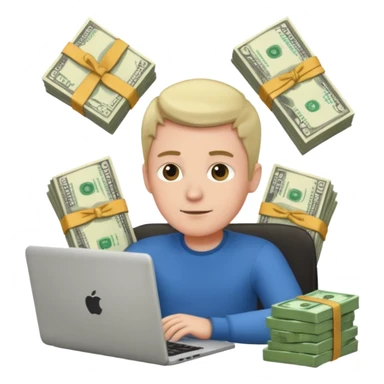 aktien experte er sitz am laptop und verdient durchs traden geld

geld sollte um ihn herum sein sticker